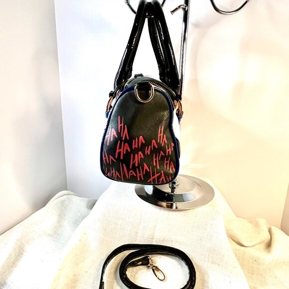 Harley Quinn Checkered Crossbody Bag Red & Blue Design  DC Comics Cosplay bag - Picture 6 of 16